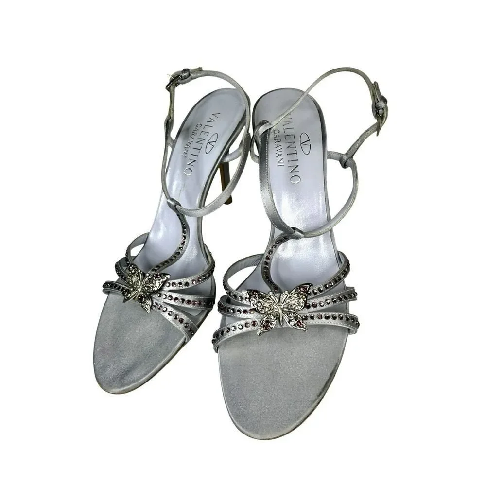 Valentino Garavani Rare Butterfly Crystal Heels 38.5 Violet Italy